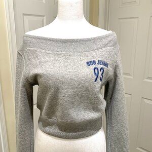 NWT BDG Gray Off-the-Shoulder Sweatshirt Long Sleeves Women Size S/P